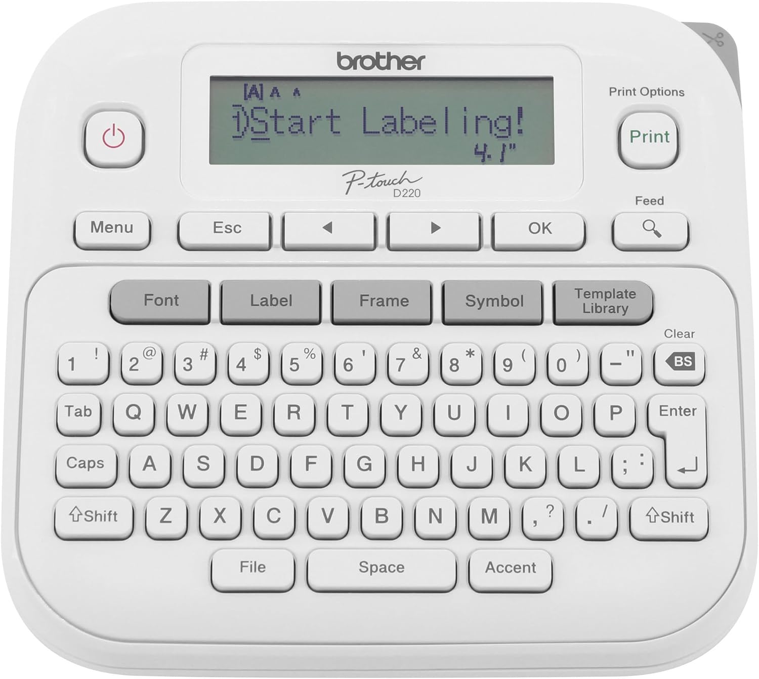 Brother P-Touch PT-D210 Label Maker Value Bundle Includes 4 Label Tapes, Easy-to-Use, Home and Office Organization, White