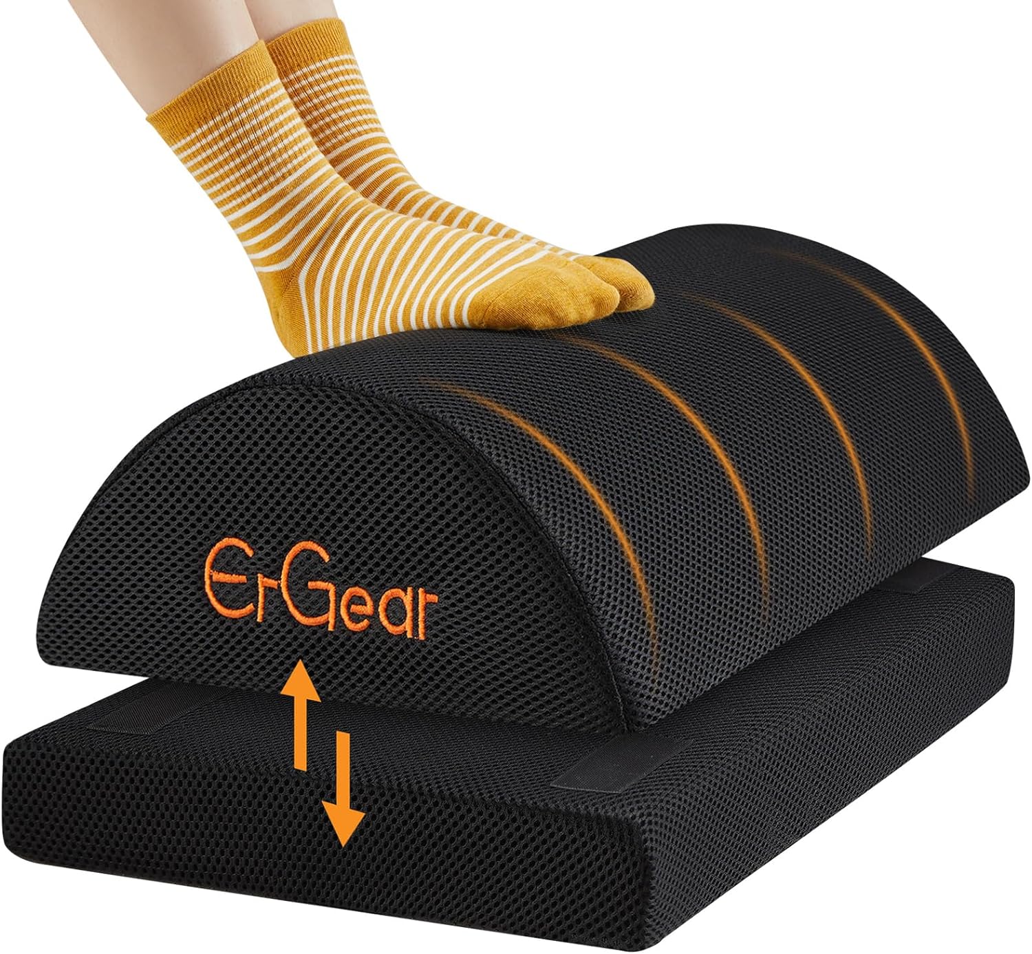 ErGear Foot Rest for Under Desk at Work with 2 Height Options, Under Desk Footrest with Ergonomic Memory Foam, Desk Foot Stool with Washable Cover for Body Pressure Points Balance,at Home, Office