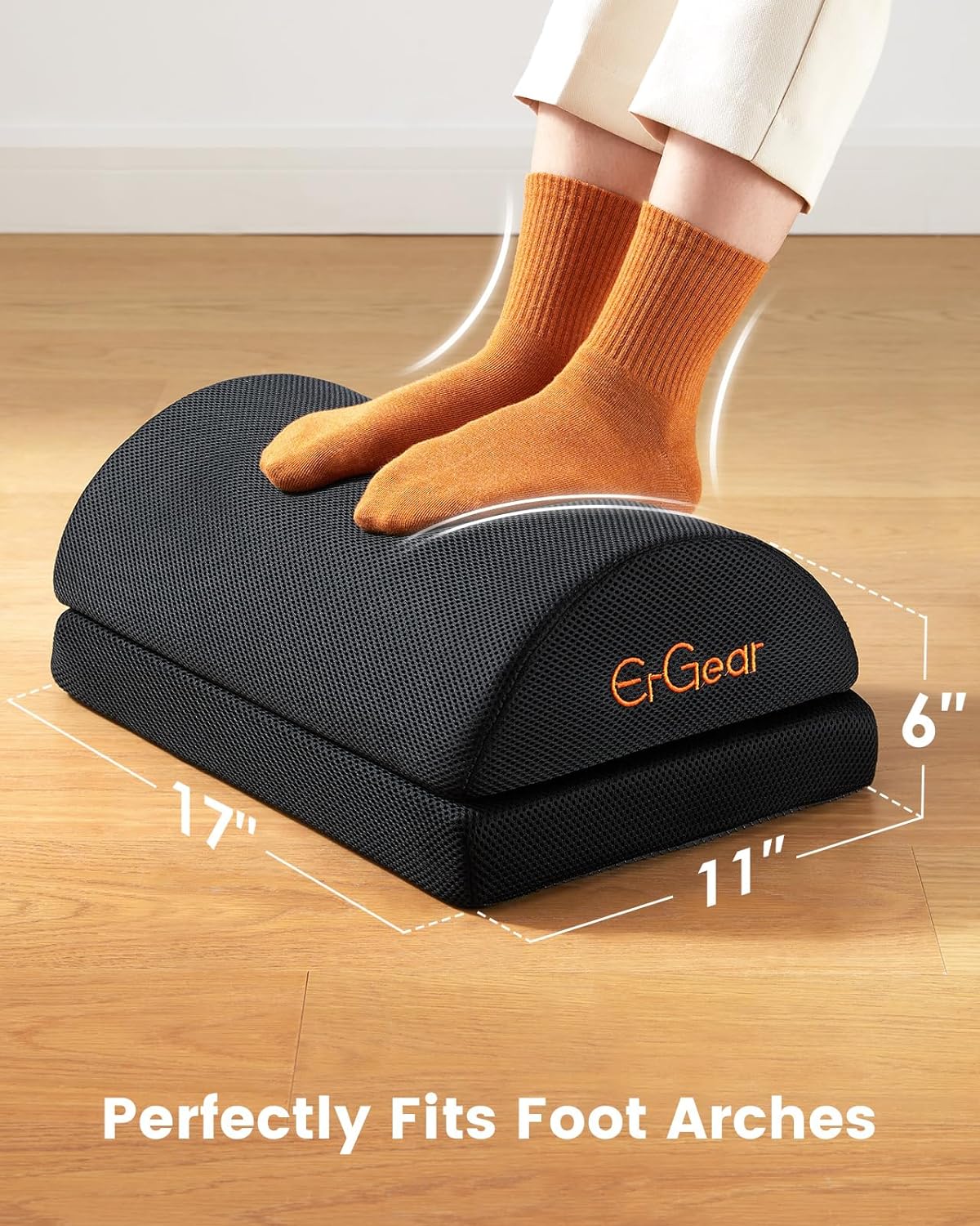 ErGear Foot Rest for Under Desk at Work with 2 Height Options, Under Desk Footrest with Ergonomic Memory Foam, Desk Foot Stool with Washable Cover for Body Pressure Points Balance,at Home, Office - Image 6