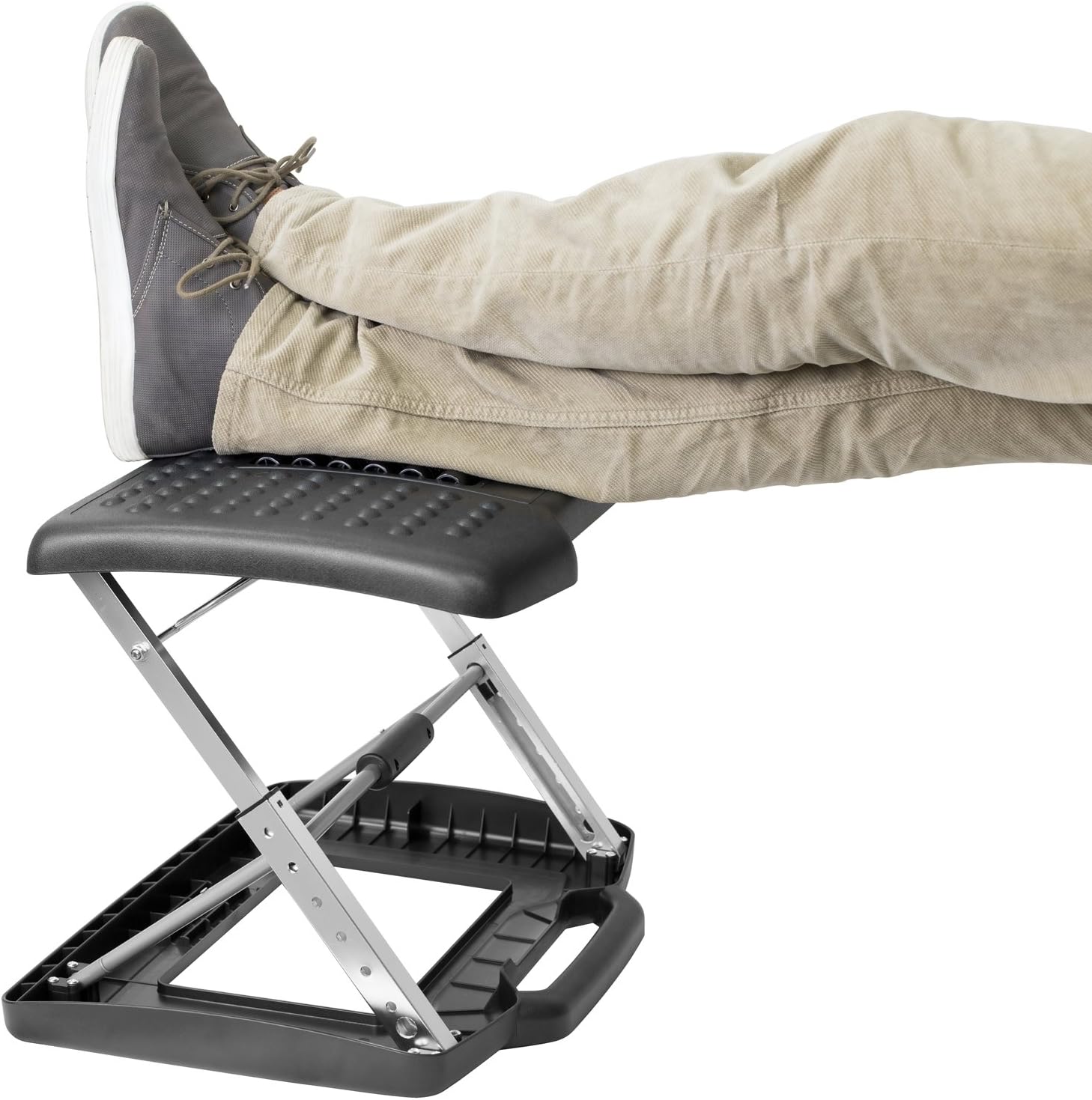 Mount-It! Adjustable Footrest with Massaging Bead | Adjustable Height and Tilt Office Foot Rest Stool for Under Desk Support | 5 Height Settings, 3 Tilt Settings | Black - Image 8